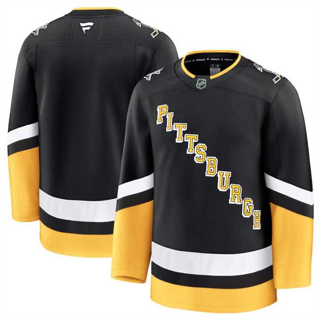 Mens Pittsburgh Penguins Custom Black 2024-25 Alternate Stitched Hockey Jersey->customized nhl jersey->Custom Jersey